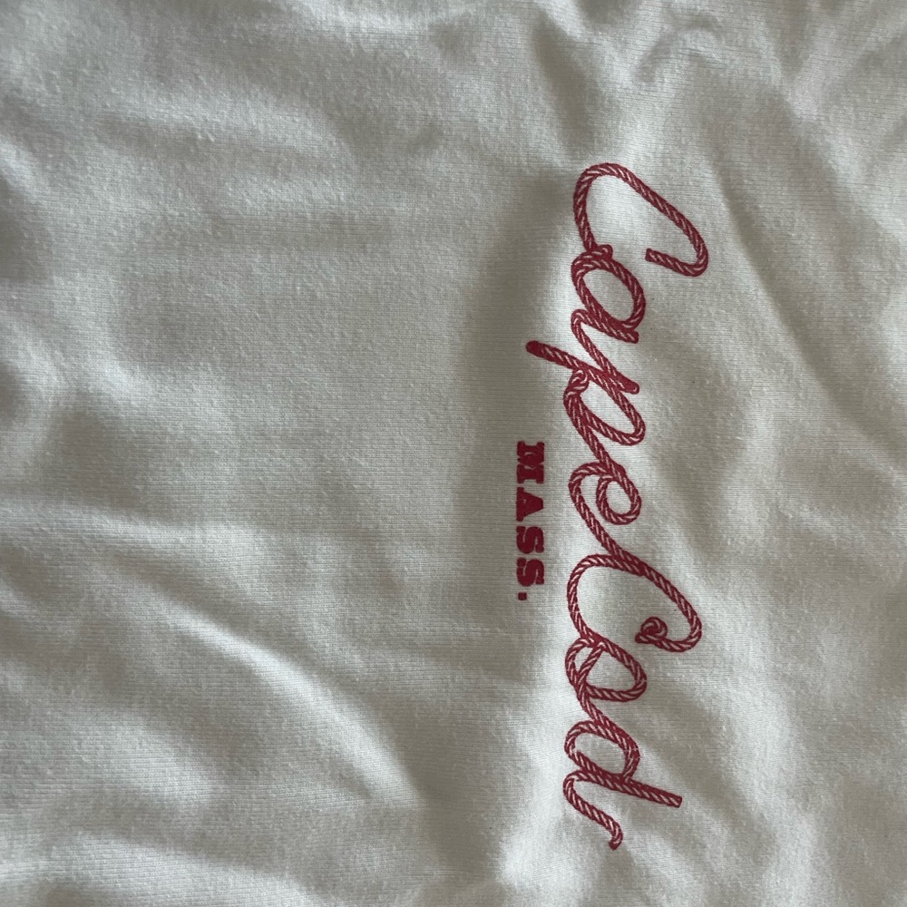 Brandy Melville White Tee with Red Cape Cod Print
